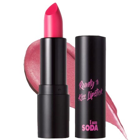 I am SODA Ready to kiss Lipstick #Pink 3.5g ลิปสติก Made in Korea เนื้อเนียนนุ่ม เม็ดสีละเอียด ทำให้ปิดร่องปากได้อย่างเนียนกริบ จะสายแซ่บหรือสายหวานต้องไม่พลาด